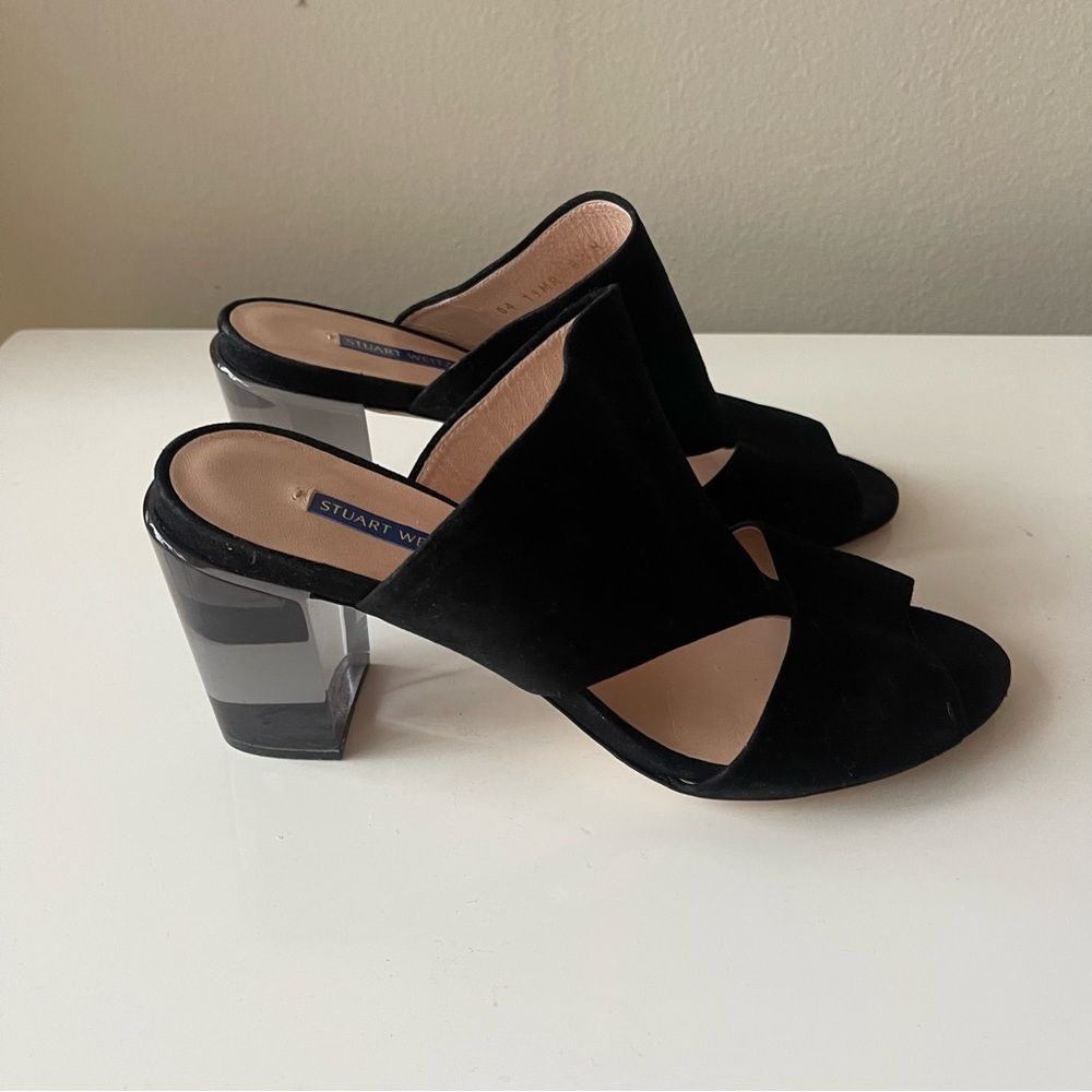 STUART WEITZMAN slip on heels size 8.5 Black - Picture 6 of 10